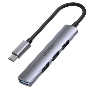 Unitek Hub USB-C - 4 x USB-A ( USB 3.0 + 2.0 x3 ) ALU Ultra Slim