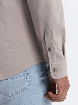 Bavlnená pánska košeľa REGULAR z úpletu popolavá V5 OM-SHCS-0138 L