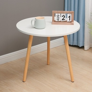 МАЛЕНЬКИЙ КРУГЛЫЙ ДЕРЕВЯННЫЙ ЖУРНАЛЬНЫЙ СТОЛИК В СКАНДИНАВСКОМ СТИЛЕ СТОЛИК ДЛЯ ГОСТИНОЙ