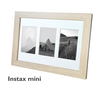 GALERIA na 3 zdjęcia instax mini BRĄZOWA rama, wybór koloru passe-partout