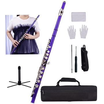 Флейта C с закрытым отверстием, 16 клавиш, мельхиор