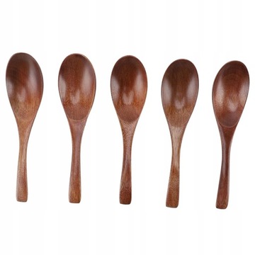 DREWNIANA ŁYŻECZKA DO CUKRU SOLI CZEREŚNIA 15.5CM 5 SZT
