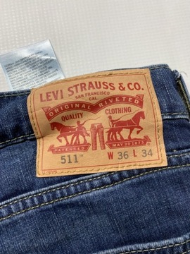 Levi's 511 STRAUSS LEVIS oryginalne Spodnie granatowe Jeansy W 36 L 34