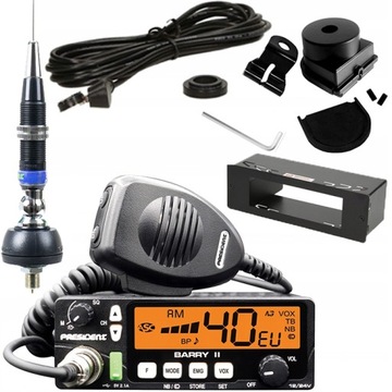 CB RADIO do TIR BUS PRESIDENT BARRY ASC 12V 24V ANTENA MONTAŻOWA IOWA 102CM
