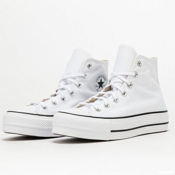 Converse buty trampki damskie wysokie białe platforma 560846C 35