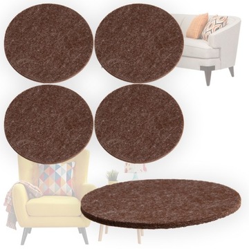 PODKŁADKI POD MEBLE KRZESŁA FILCOWE KOŁO 4 SZT