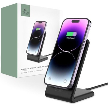 STACJA ŁADUJĄCA A23 TECH MAGNETIC MAGSAFE WIRELESS CHARGER BLACK