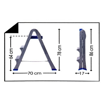 Трехступенчатая складная лестница, 130 кг.