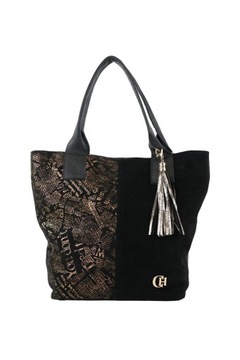 SR79 Torebka damska shopper worek Chiara skóra naturalna - jasny fiolet