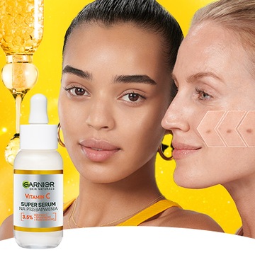 Сыворотка для лица Garnier от пигментных пятен с витамином С и ниацинамидом.