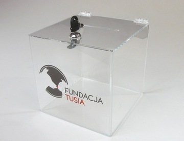 urna skarbonka skrzynka plexi 20x20x20 druk uv
