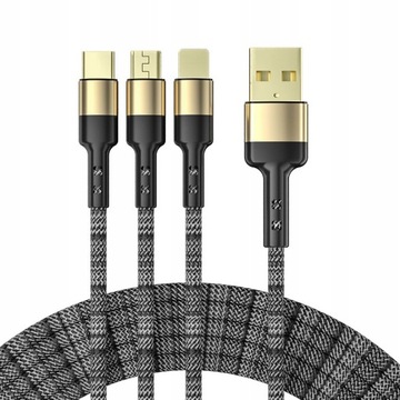 KABEL ADAPTER USB-C 3w1 TYP C DO 2 m 5A 40W