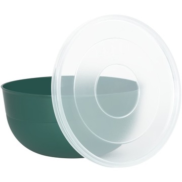 МИСКА КУХОННАЯ ПЛАСТИКОВАЯ ДЛЯ ЕДЫ С КРЫШКОЙ 0.7Л 14СМ ЗЕЛЕНАЯ