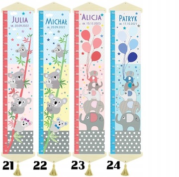 Таблица роста детей на ХОЛСТЕ Лесные животные II белый фон Имя Дата