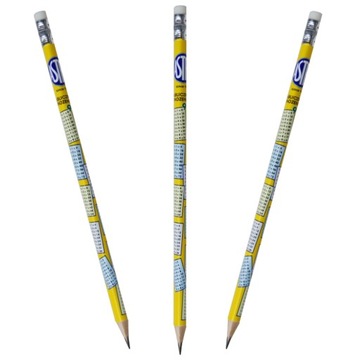 Ołówek z gumką ASTRA z tabliczką mnożenia 3 sztuki