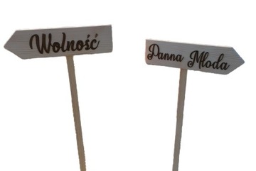 Drogowskazy Ślubne 45cm 3D Panna Młoda , Wolność