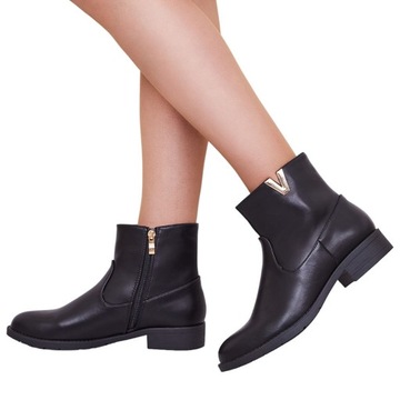 CZARNE BOTKI DAMSKIE PERFOLER 36