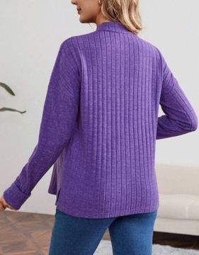 SHEIN SWETER FIOLETOWY CIĄŻOWY PROSTY 40/42 ŁJA