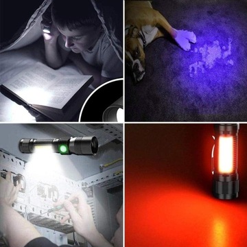 СВЕТОДИОДНЫЙ ТАКТИЧЕСКИЙ УФ-ЗУМ-ФОНАРИК ВОДОЗАЩИТНЫЙ С МАГНИТНОЙ USB-БАТАРЕЕЙ 2200 мАч