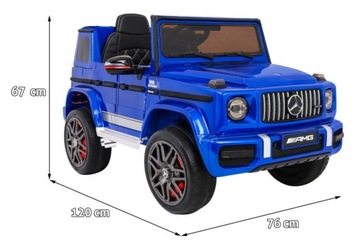 Mercedes AMG G63 dla dzieci Lakier Niebieski + Pilot + MP3 LED