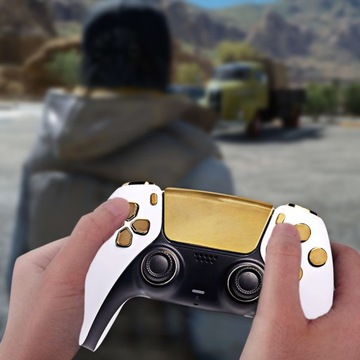 Золотисто-серебристые накладки Pad DualSense PS5 модель 2