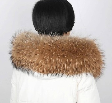 Вещи на капюшон с естественным енотом 80 см