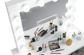 BETA 12 LED косметический туалетный столик + ТАБУРЕТ, белый