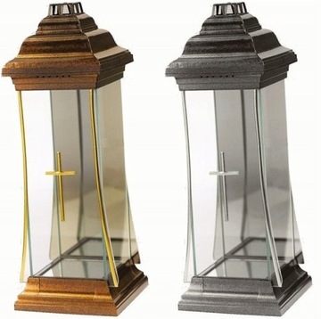 Znicz Kapliczka szklana z lustrem Lampion 40cm ELEGANCKI ZNICZ