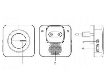 БЕСПРОВОДНОЙ ДВЕРНОЙ ЗВОНОК БЕЗ АККУМУЛЯТОРОВ, Водонепроницаемый IP44, 200 м