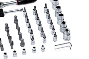 ZESTAW KLUCZY NASADOWYCH KLUCZE NASADOWE 108 EL. ZESTAW WALIZKA DO AUTA