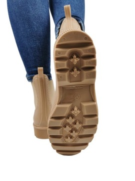 Сапоги Веллингтон, легкие, удобные, короткие, Бежевого цвета.