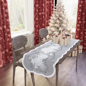 Obrus żakardowy bieżnik GIRLANDA bombki 50x150cm