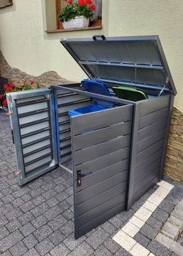 Конструкция мусорного бака Конструкция мусорного бака 2x120, отсек для хранения мусора
