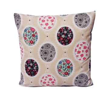 POSZEWKA bawełna 30x30 Patchwork koła beżowe