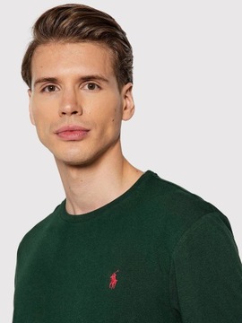 polo ralph lauren longsleeve koszulka męska z długim rękawem zielona