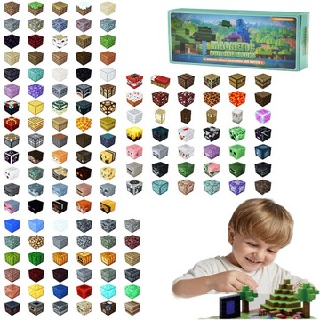 MAGNETYCZNE KLOCKI MINECRAFT DLA DZIECI ZABAWKA LOSOWE MAGNETYCZNE 100SZT