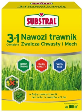 Substral Nawóz Odchwaszczacz Trawnik niszczy chwasty i mech 3w1 3,6kg
