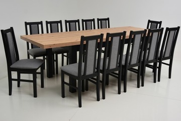 12 DREWNIANYCH krzeseł i DUŻY STÓŁ do 3m ARTISAN