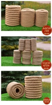 Веревка парусная крученая джутовая 100м 10мм - Прочная, качественная.