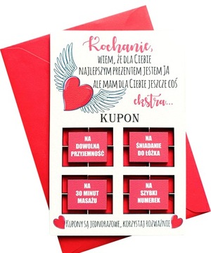 PREZENT NA WALENTYNKI ŚMIESZNE KUPONY Z NADRUKIEM