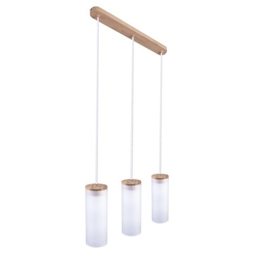 LAMPA WISZĄCA SUFITOWA ŻYRANDOL LED DREWNO ZWIS