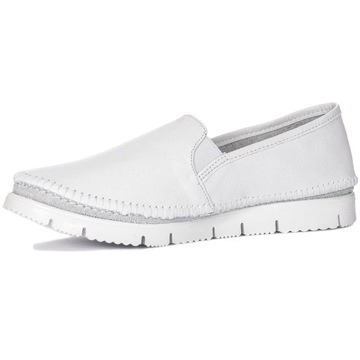 Półbuty buty damskie Maciejka 03512-26 skórzane wsuwane białe r.40