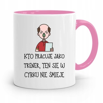 DLA TRENERA TRENERKI SIŁOWNIA KUBEK RÓŻOWY z Nadrukiem ze Zdjęciem