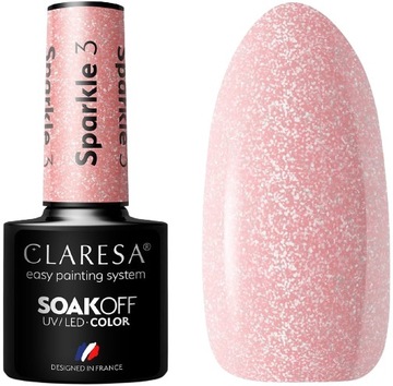 LAKIER HYBRYDOWY SPARKLE 3 5g CLARESA Złoty róż