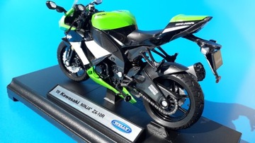 Kawasaki NINJA ZX-10R 2009 Zielone Metalowy Model WELLY 1:18