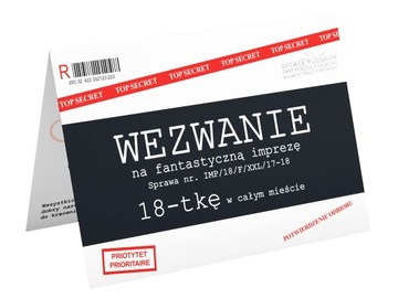 Zaproszenia na 18 Urodziny Osiemnastkę A6wz25