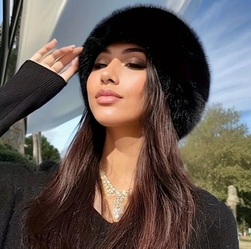 ШАПКА ЖЕНСКАЯ ЗИМНЯЯ, ТЕПЛАЯ МЕХОВАЯ, МОДНАЯ, ЭЛЕГАНТНАЯ МЕХОВАЯ ВЕРХНЯЯ