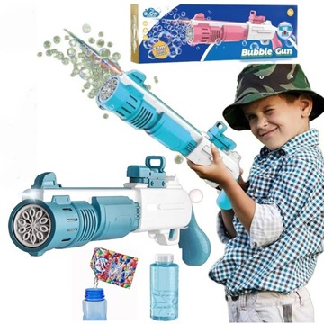 BUBBLE GUN BUBBLE МАШИНА АВТОМАТИЧЕСКАЯ + ЖИДКОСТЬ + КОНЦЕНТРАТ БАЗУКИ