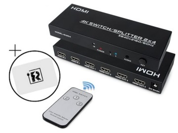Rozdzielacz HDMI 4K obsługa 3D 1080P HDCP2.2 HDR Blu-ray + GRATIS