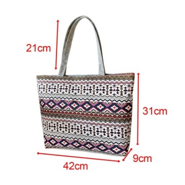 Вышитая женская сумка на плечо на молнии большой емкости в стиле B